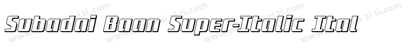 Subadai Baan Super-Italic Italic字体转换